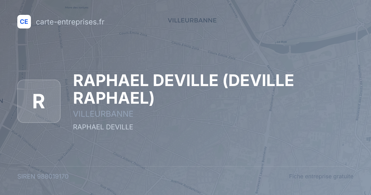 RAPHAEL DEVILLE (DEVILLE RAPHAEL) — 988019170 — fiche entreprise