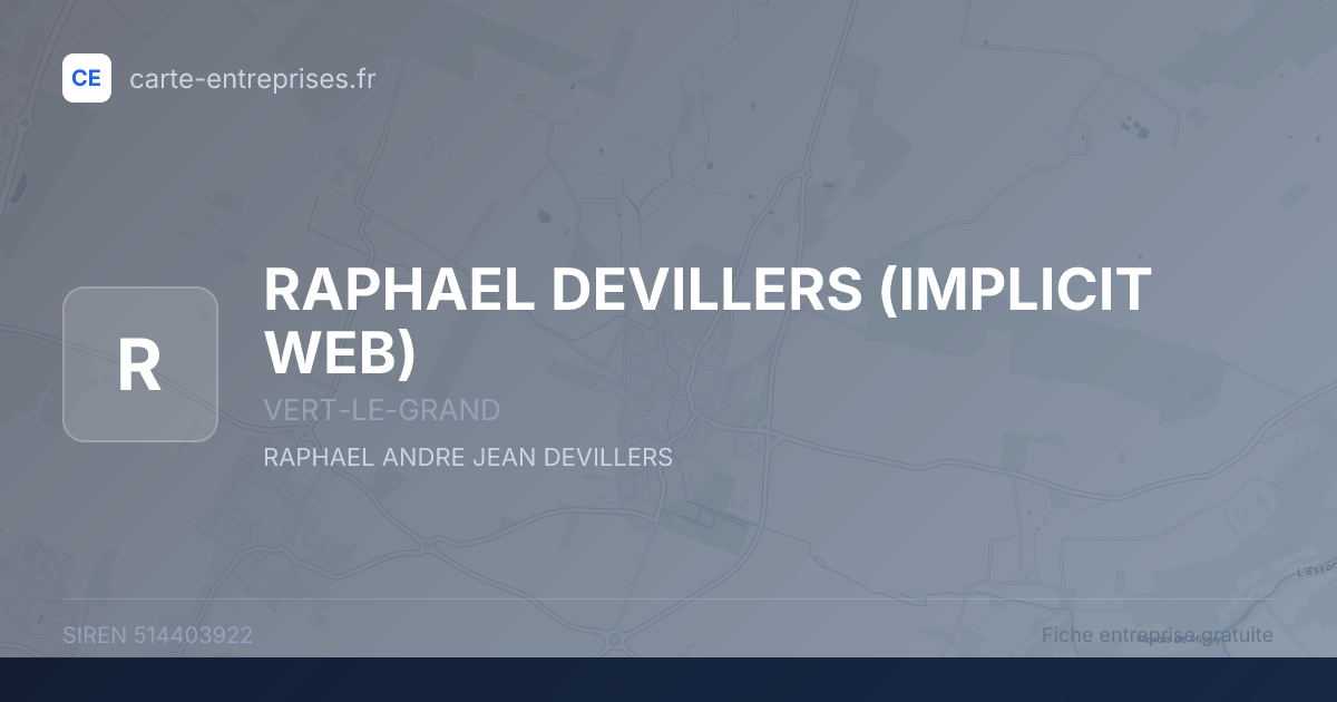 RAPHAEL DEVILLERS (IMPLICIT WEB) — 514403922 — fiche entreprise
