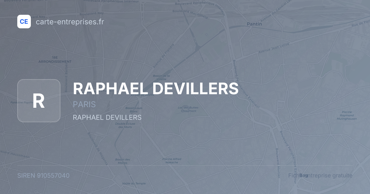 RAPHAEL DEVILLERS — 910557040 — fiche entreprise