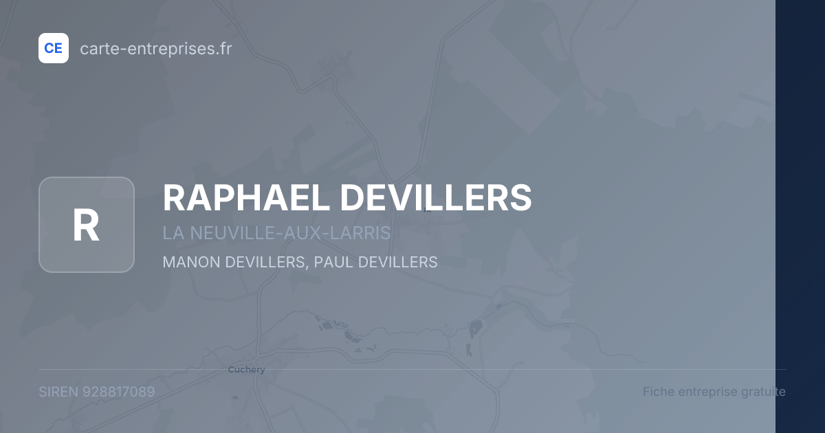 RAPHAEL DEVILLERS — 928817089 — fiche entreprise