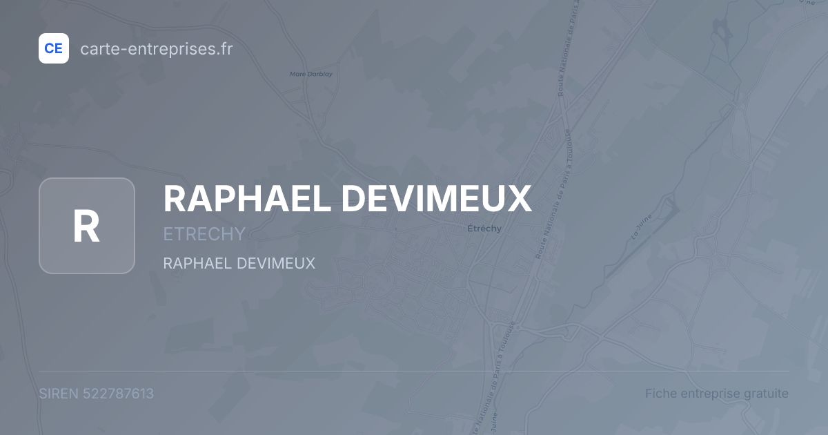RAPHAEL DEVIMEUX — 522787613 — fiche entreprise