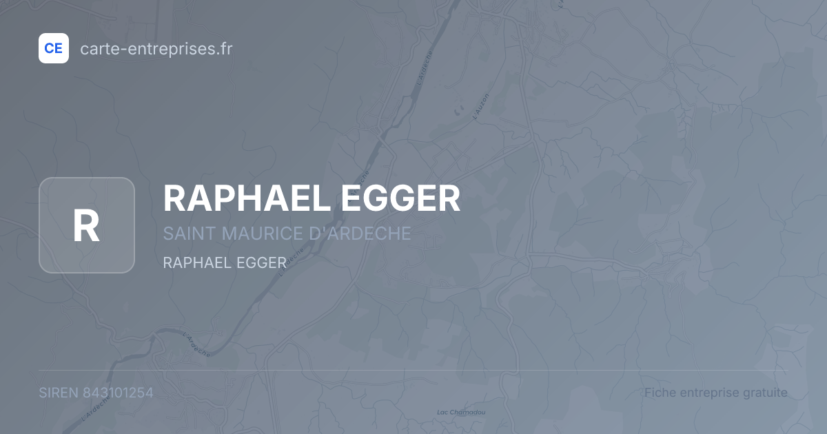 RAPHAEL EGGER — 843101254 — fiche entreprise