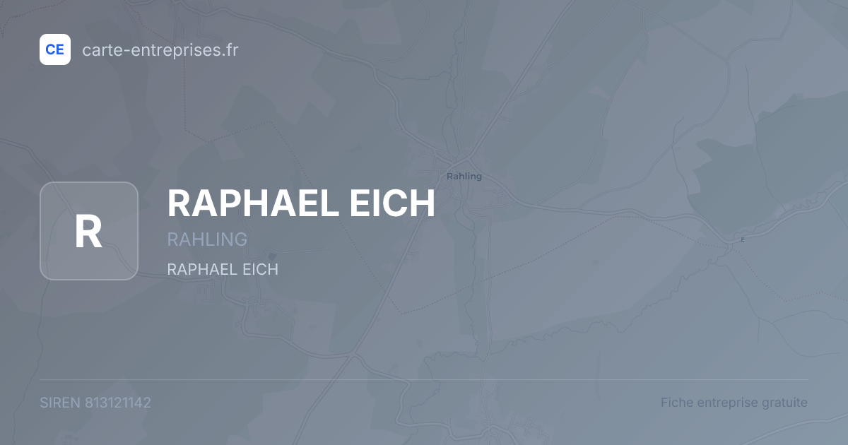 RAPHAEL EICH — 813121142 — fiche entreprise