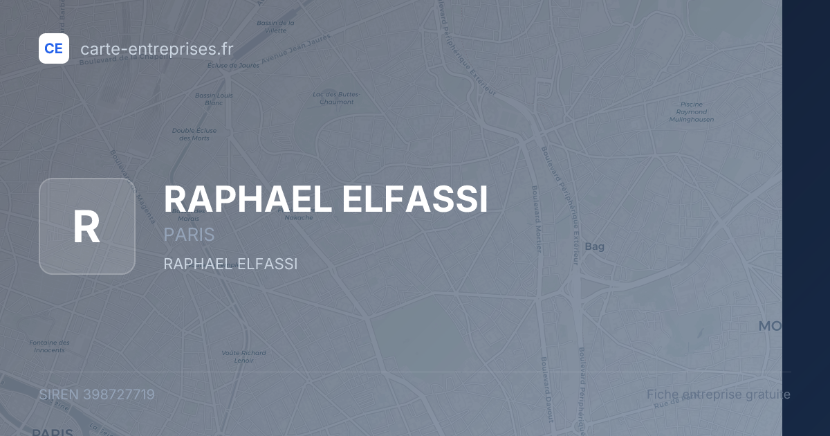 RAPHAEL ELFASSI — 398727719 — fiche entreprise