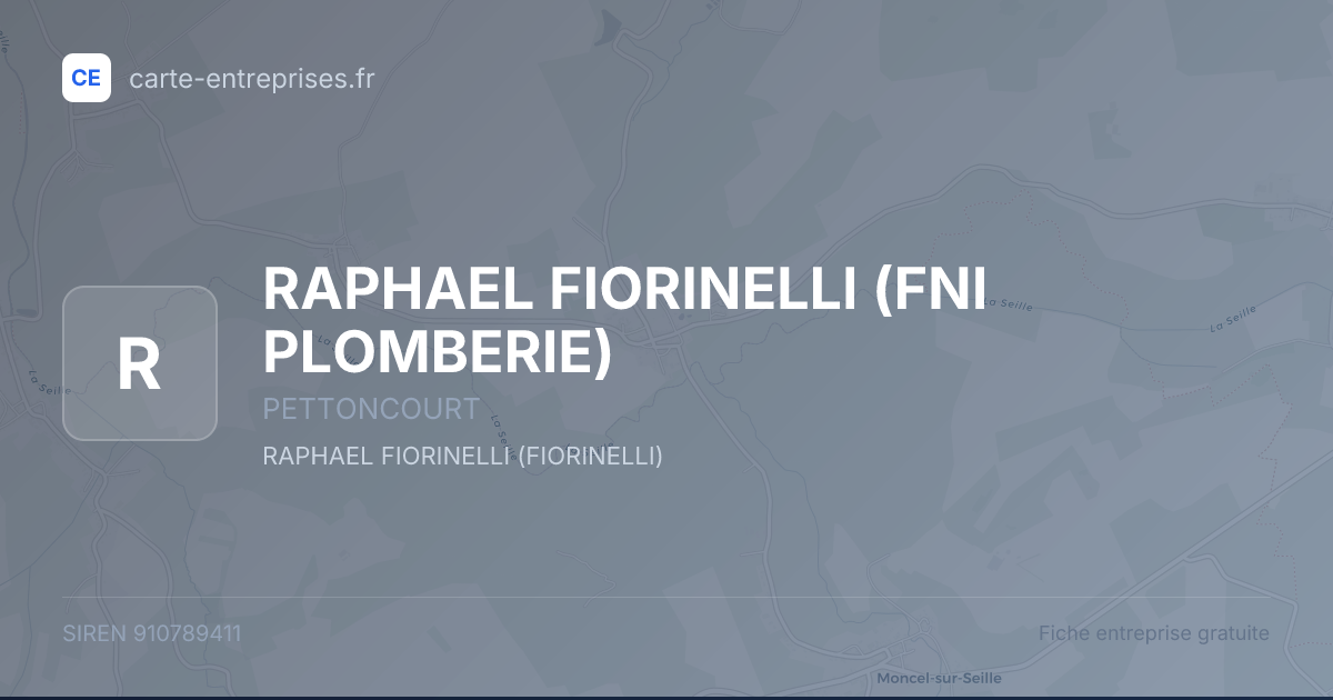 RAPHAEL FIORINELLI (FNI PLOMBERIE) — 910789411 — fiche entreprise