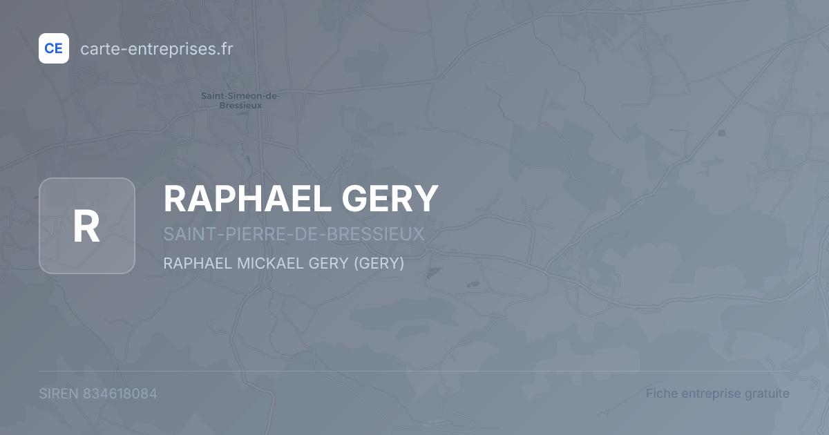 RAPHAEL GERY — 834618084 — fiche entreprise