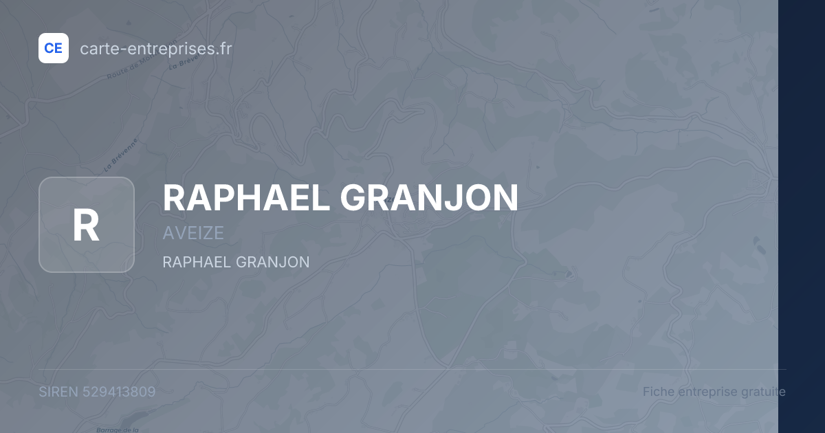 RAPHAEL GRANJON — 529413809 — fiche entreprise
