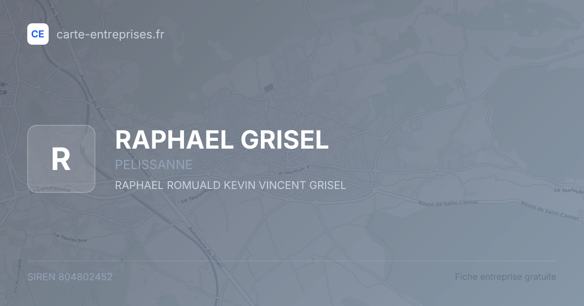 RAPHAEL GRISEL — 804802452 — fiche entreprise