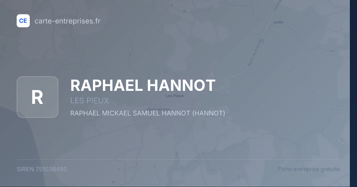 RAPHAEL HANNOT — 751038480 — fiche entreprise