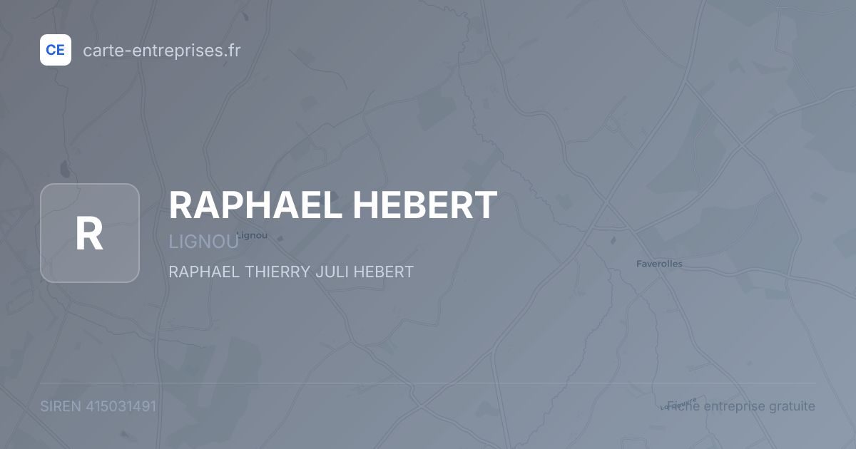RAPHAEL HEBERT — 415031491 — fiche entreprise