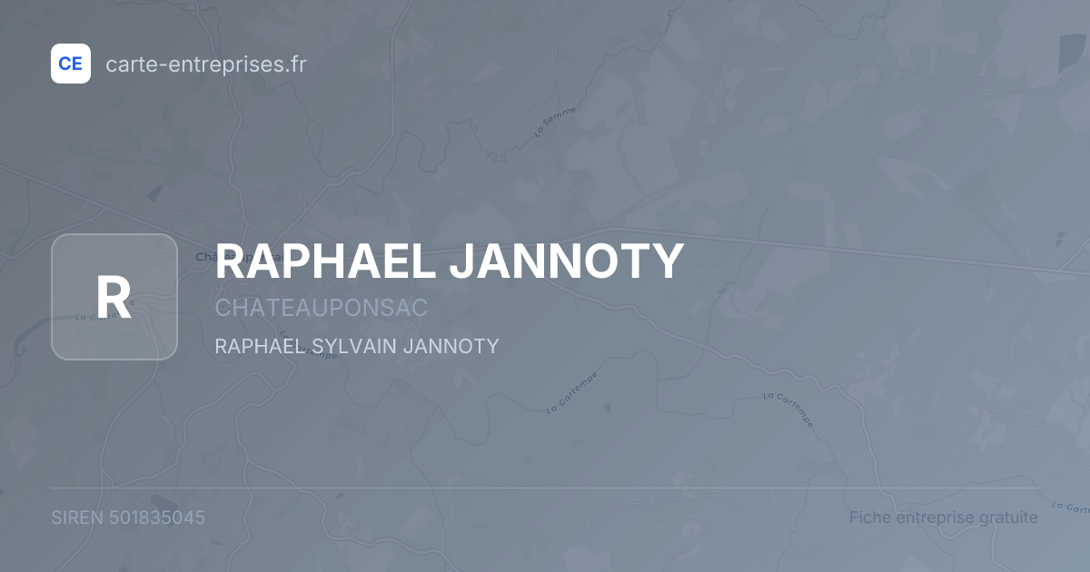 RAPHAEL JANNOTY — 501835045 — fiche entreprise