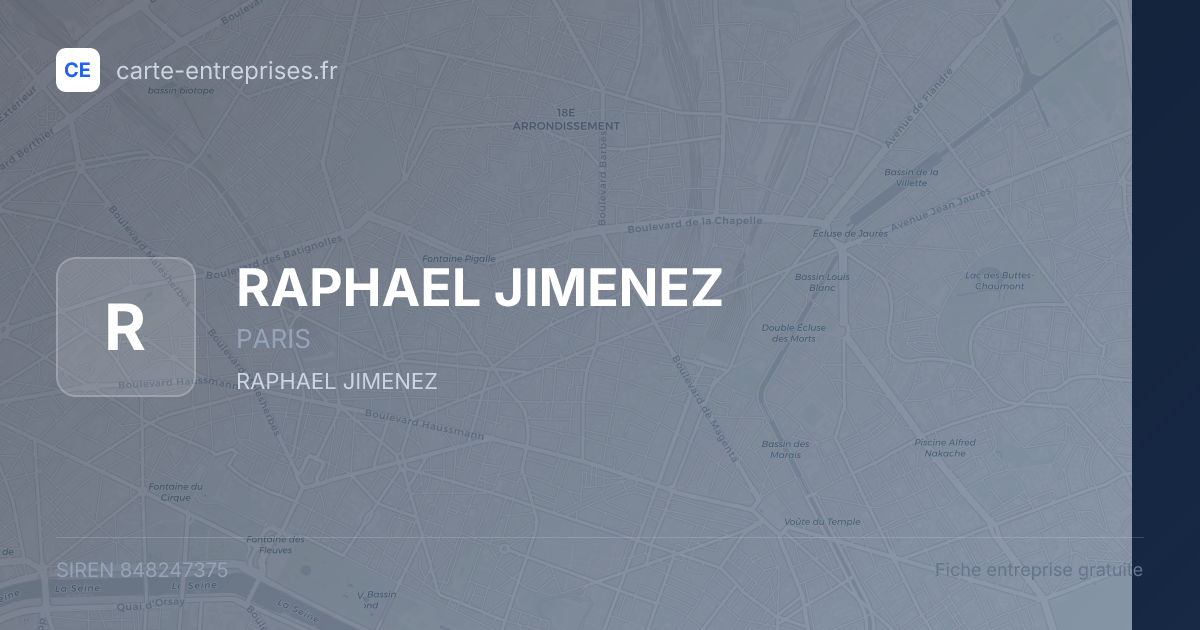 RAPHAEL JIMENEZ — 848247375 — fiche entreprise