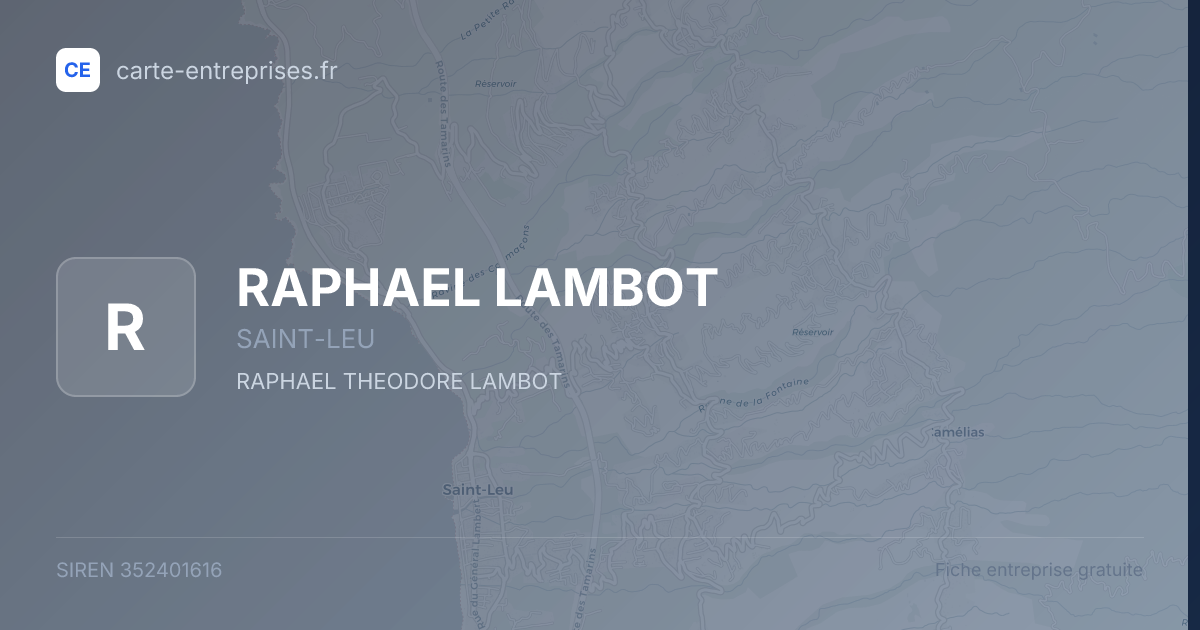 RAPHAEL LAMBOT — 352401616 — fiche entreprise