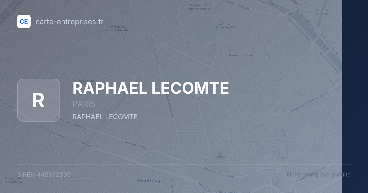 RAPHAEL LECOMTE — 448672899 — fiche entreprise