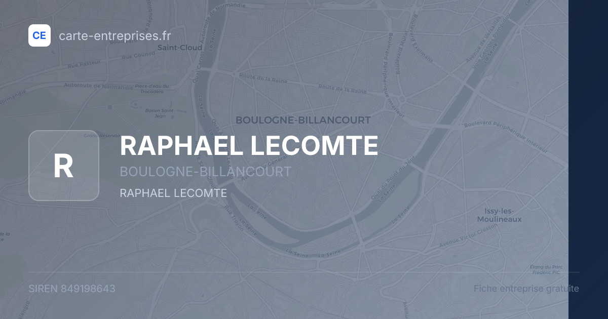 RAPHAEL LECOMTE — 849198643 — fiche entreprise