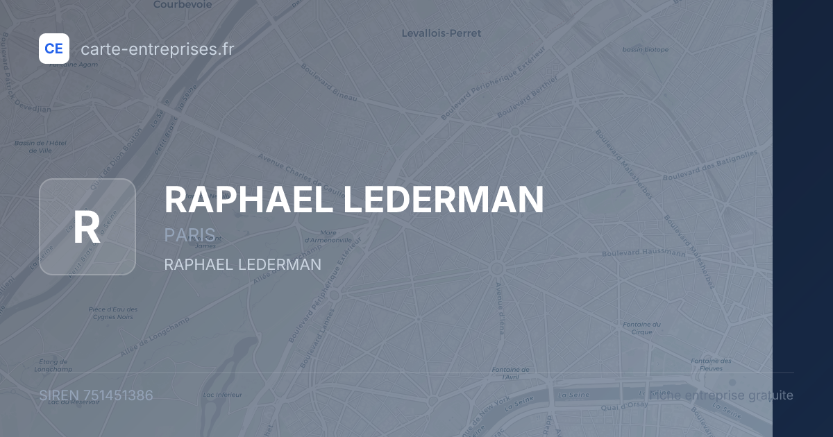 RAPHAEL LEDERMAN — 751451386 — fiche entreprise