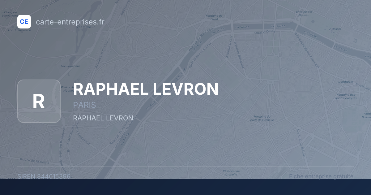 RAPHAEL LEVRON — 844015396 — fiche entreprise
