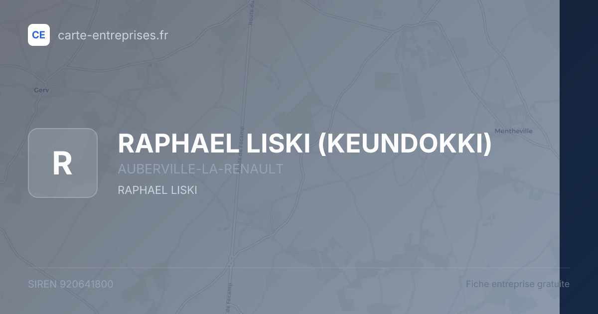 RAPHAEL LISKI (KEUNDOKKI) — 920641800 — fiche entreprise