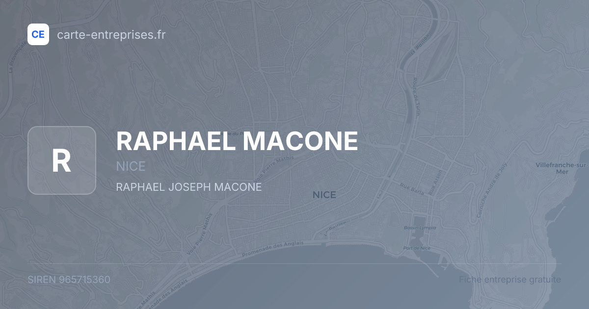 RAPHAEL MACONE — 965715360 — fiche entreprise