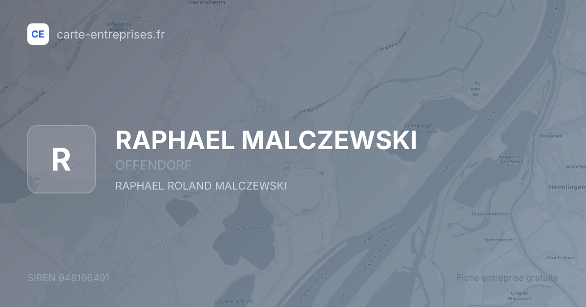 RAPHAEL MALCZEWSKI — 948166491 — fiche entreprise