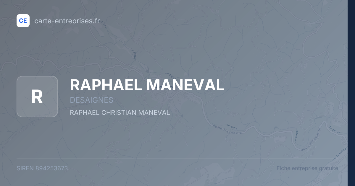 RAPHAEL MANEVAL — 894253673 — fiche entreprise