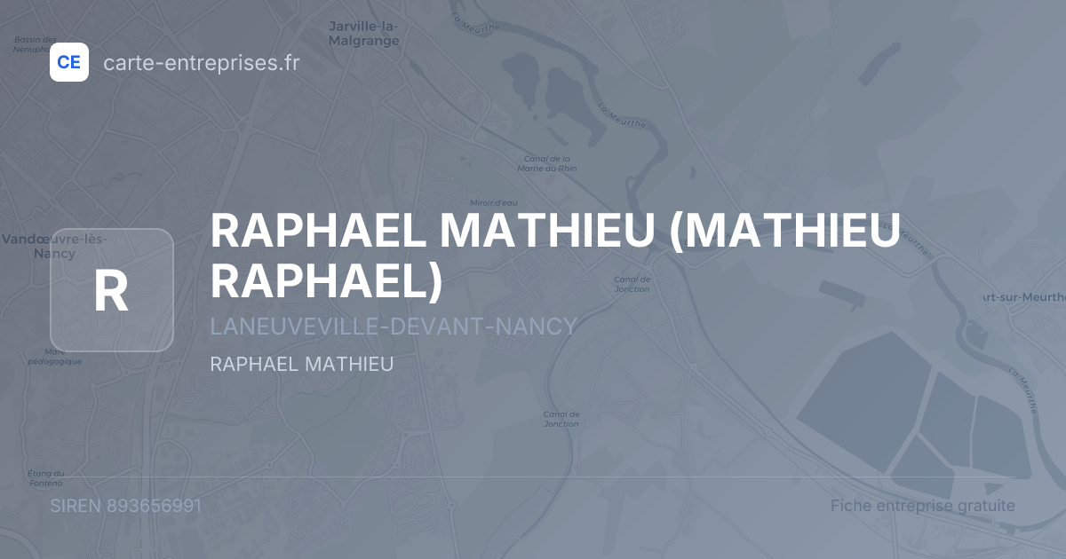 RAPHAEL MATHIEU (MATHIEU RAPHAEL) — 893656991 — fiche entreprise