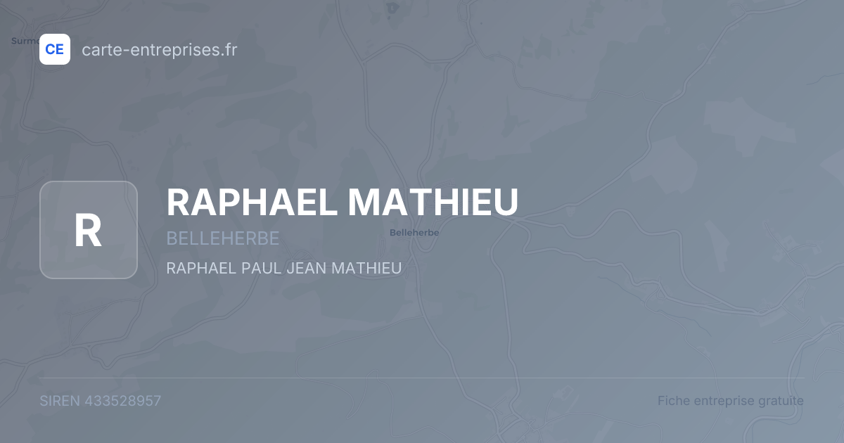 RAPHAEL MATHIEU — 433528957 — fiche entreprise