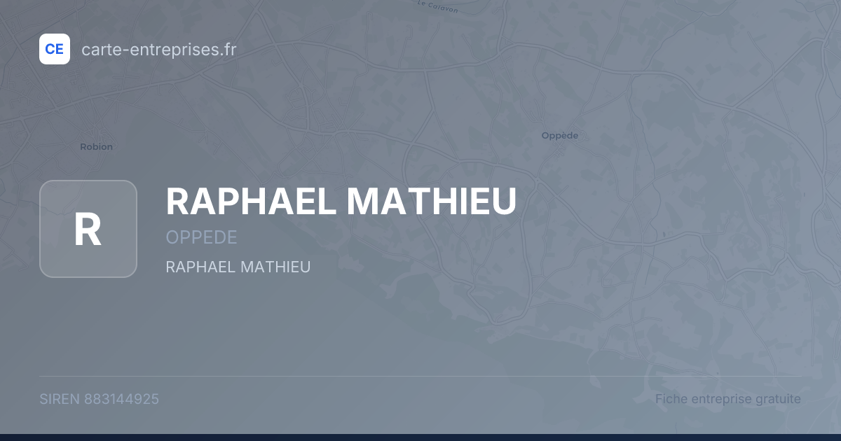 RAPHAEL MATHIEU — 883144925 — fiche entreprise