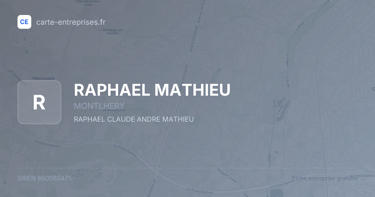 RAPHAEL MATHIEU — 890085475 — fiche entreprise
