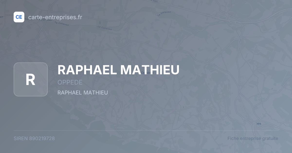RAPHAEL MATHIEU — 890219728 — fiche entreprise