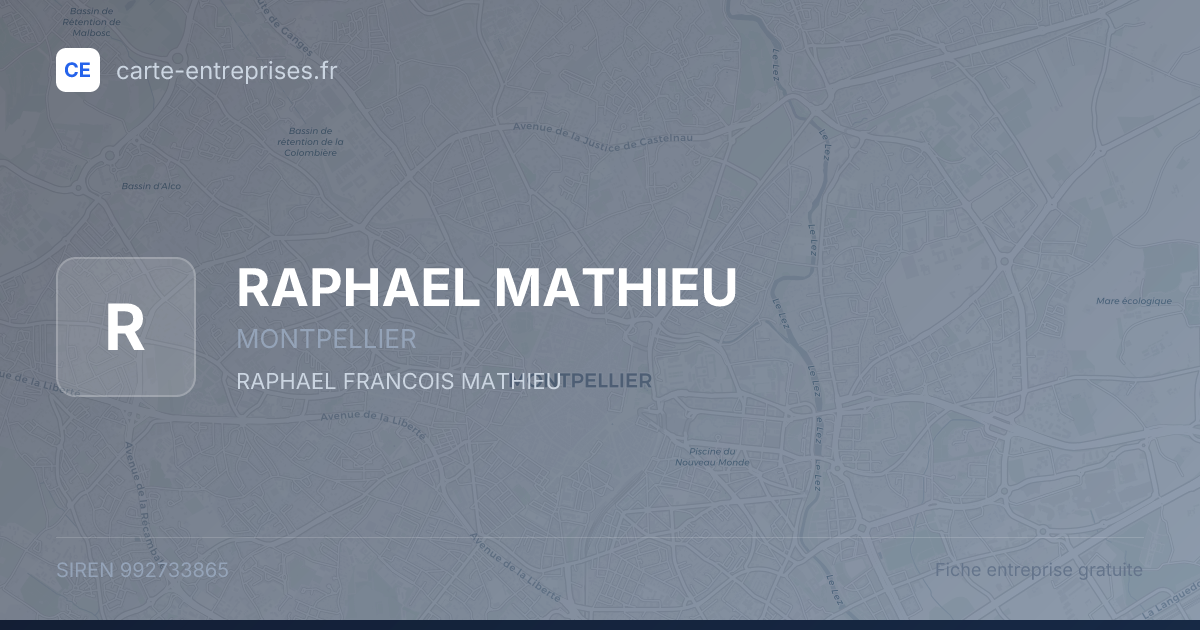 RAPHAEL MATHIEU — 992733865 — fiche entreprise