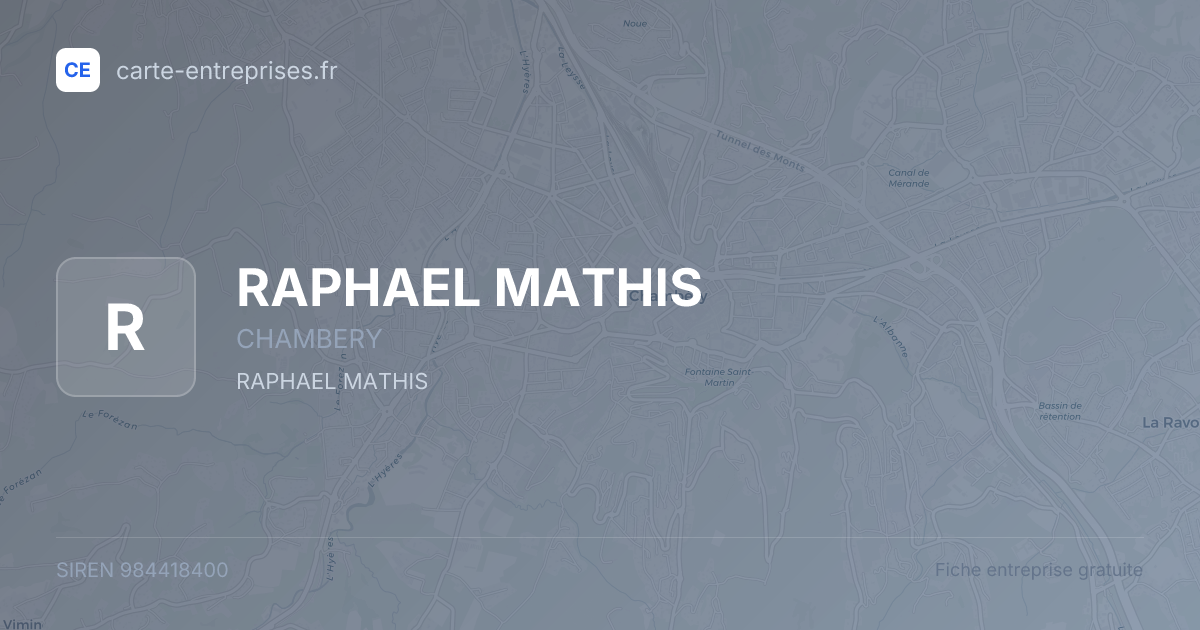 RAPHAEL MATHIS — 984418400 — fiche entreprise