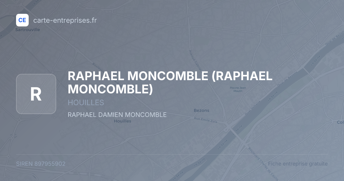 RAPHAEL MONCOMBLE — 897955902 — fiche entreprise