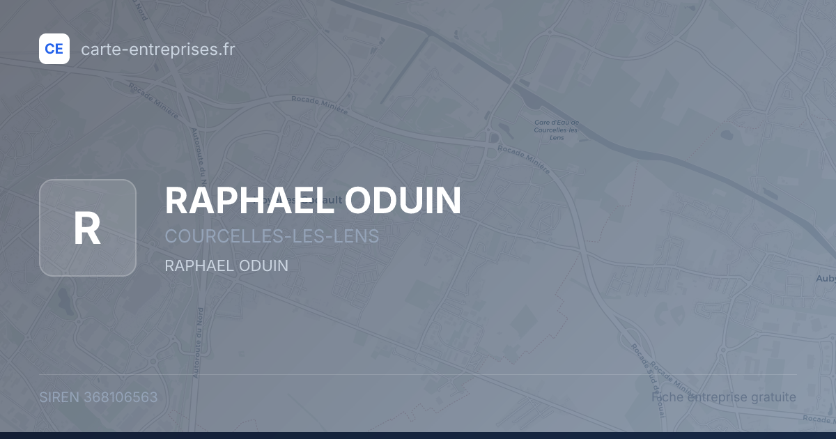 RAPHAEL ODUIN — 368106563 — fiche entreprise