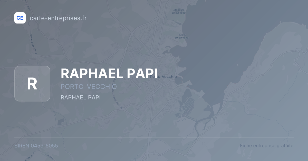 RAPHAEL PAPI — 045915055 — fiche entreprise