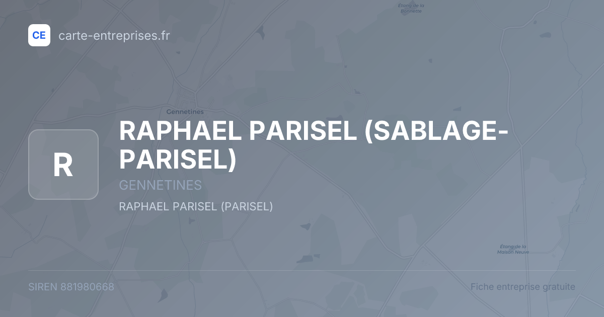 RAPHAEL PARISEL (SABLAGE-PARISEL) — 881980668 — fiche entreprise