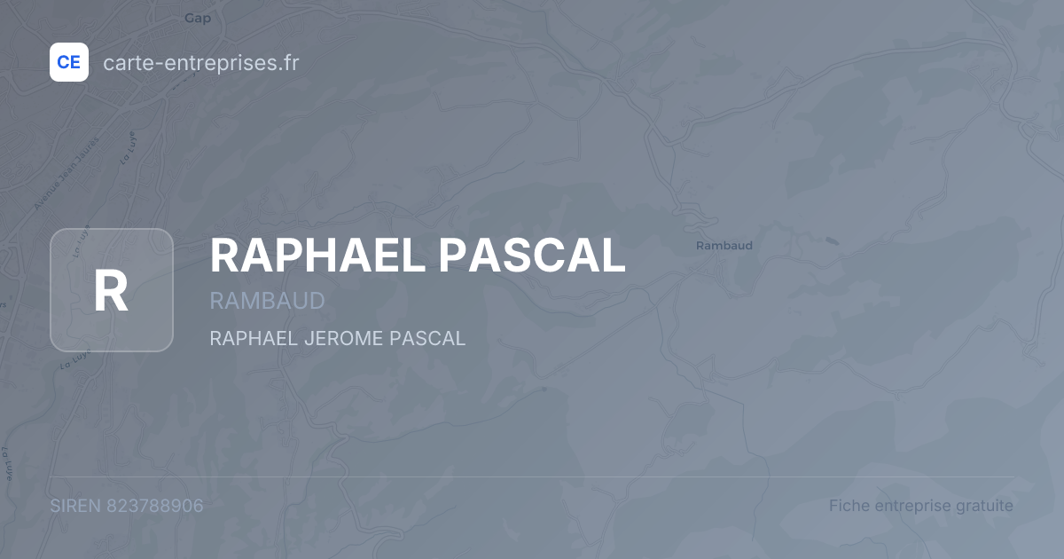 RAPHAEL PASCAL — 823788906 — fiche entreprise