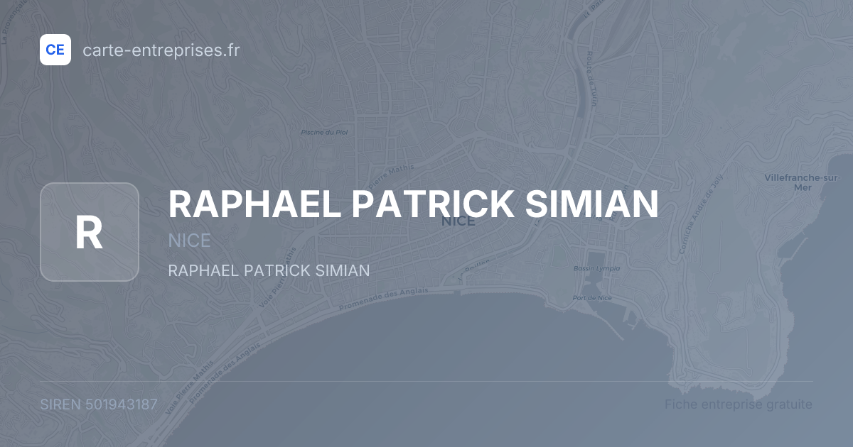 RAPHAEL PATRICK SIMIAN — 501943187 — fiche entreprise