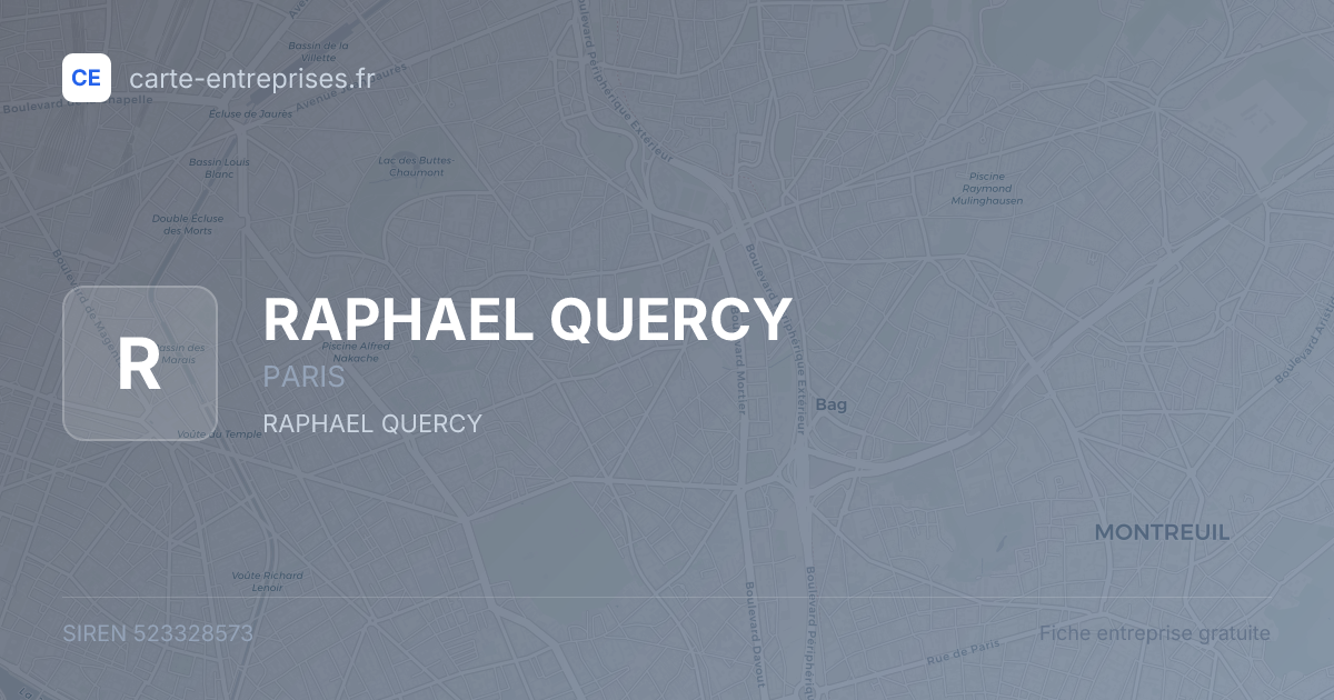 RAPHAEL QUERCY — 523328573 — fiche entreprise