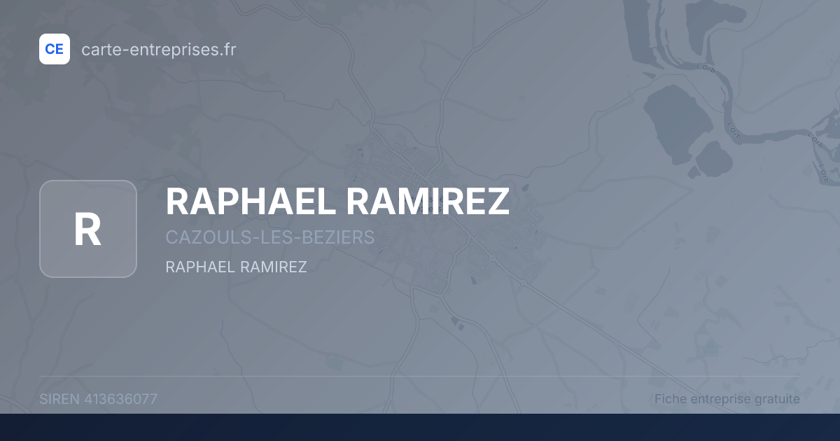 RAPHAEL RAMIREZ — 413636077 — fiche entreprise