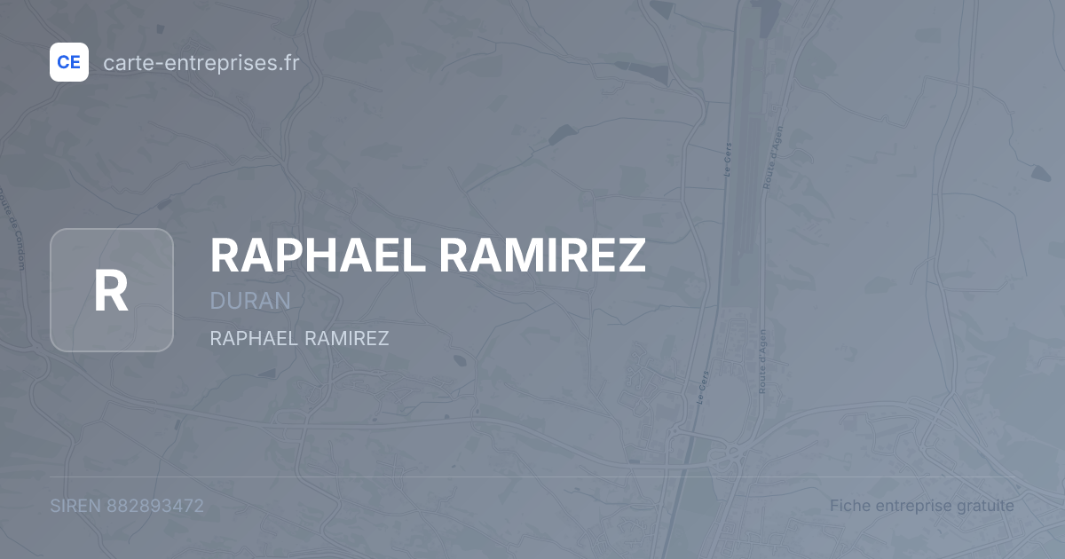 RAPHAEL RAMIREZ — 882893472 — fiche entreprise