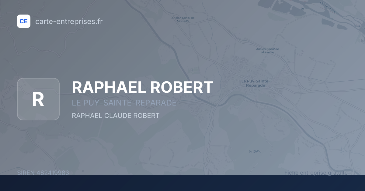 RAPHAEL ROBERT — 482419983 — fiche entreprise