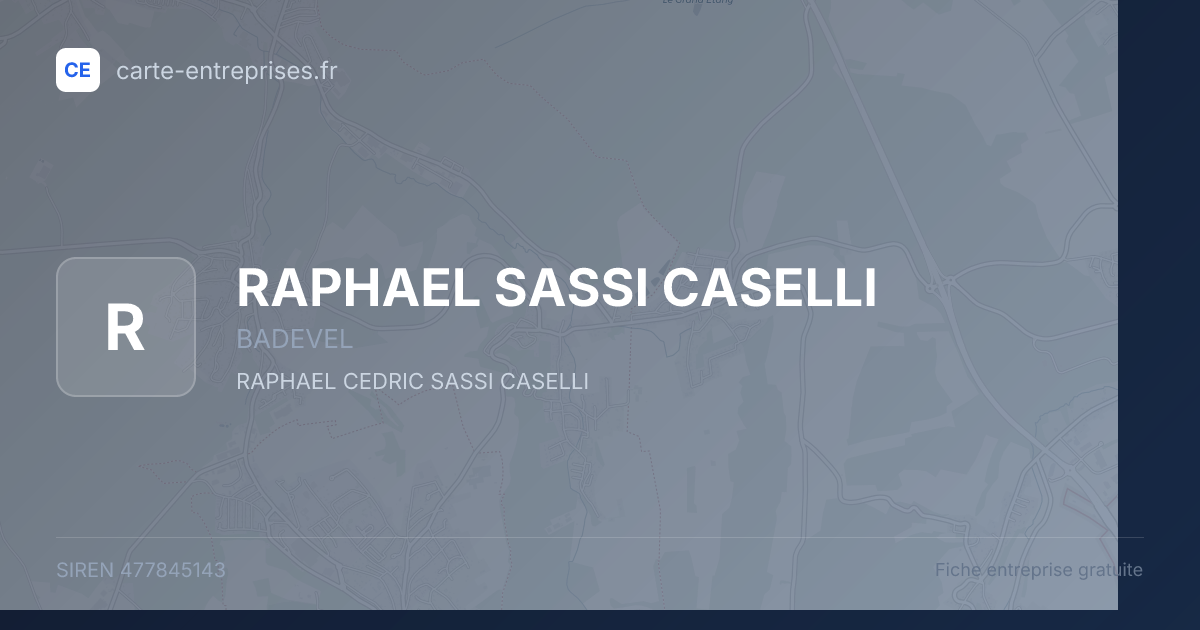 RAPHAEL SASSI CASELLI — 477845143 — fiche entreprise
