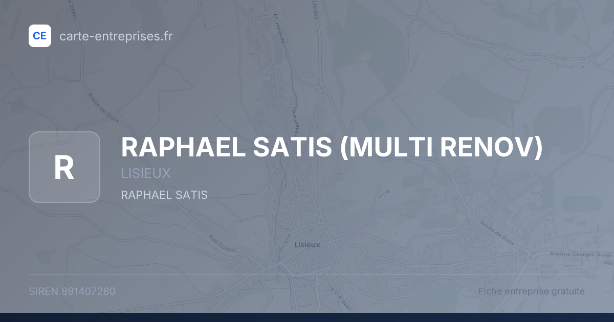 RAPHAEL SATIS (MULTI RENOV) — 891407280 — fiche entreprise