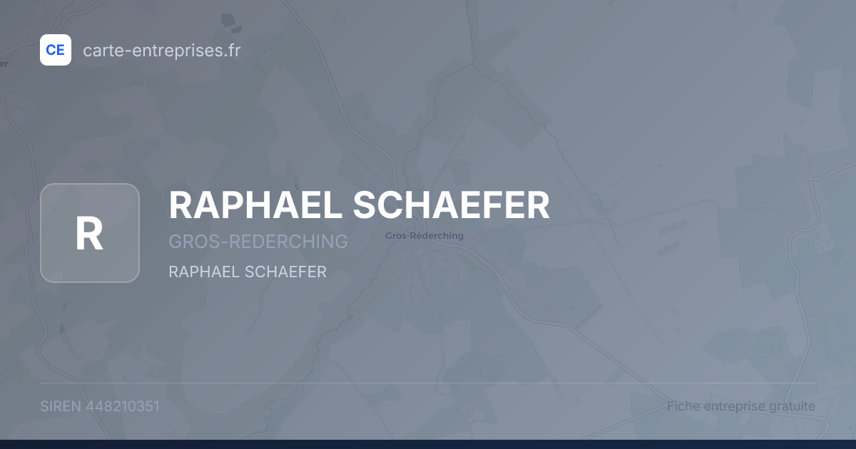 RAPHAEL SCHAEFER — 448210351 — fiche entreprise