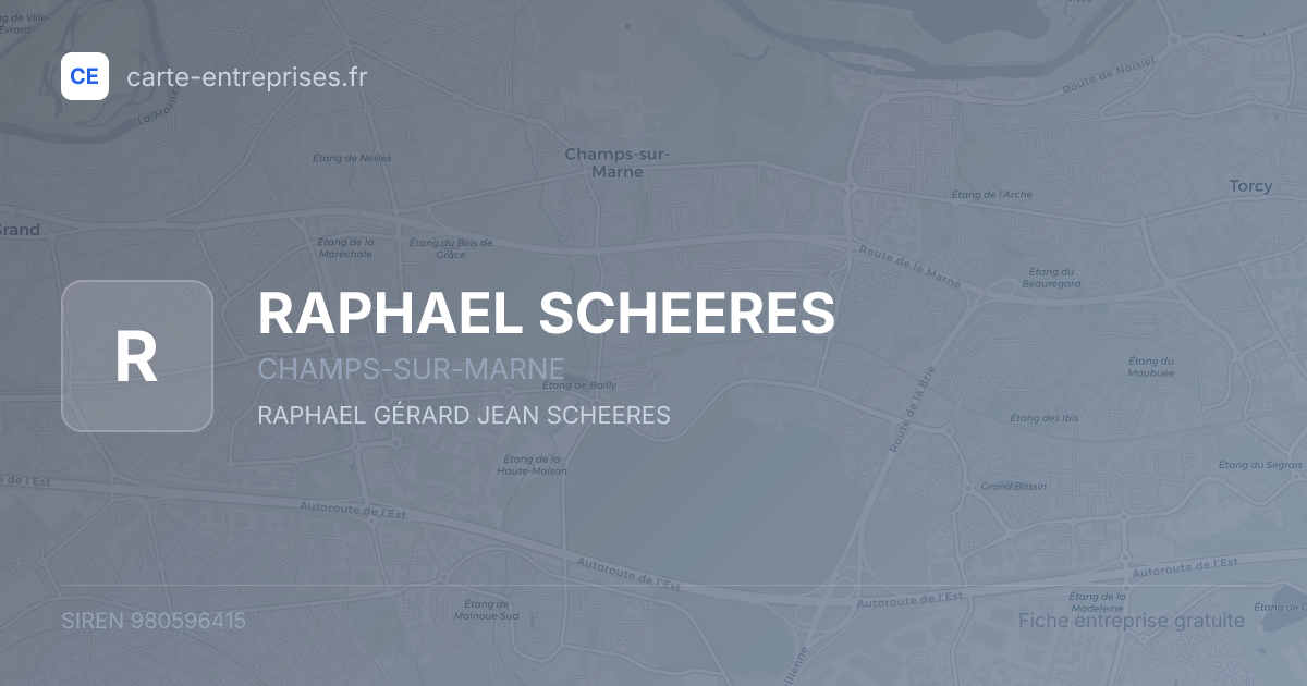 RAPHAEL SCHEERES — 980596415 — fiche entreprise