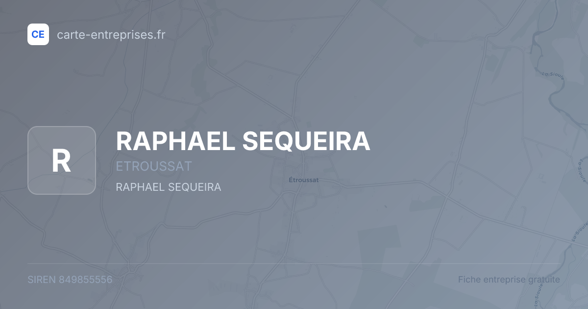 RAPHAEL SEQUEIRA — 849855556 — fiche entreprise