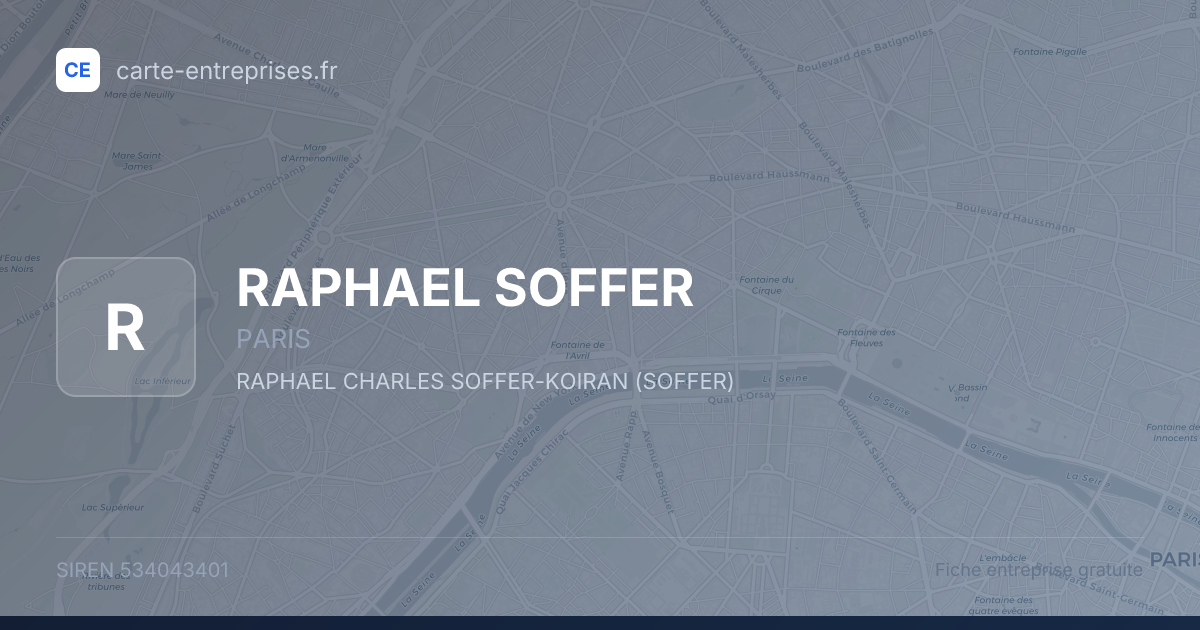 RAPHAEL SOFFER — 534043401 — fiche entreprise