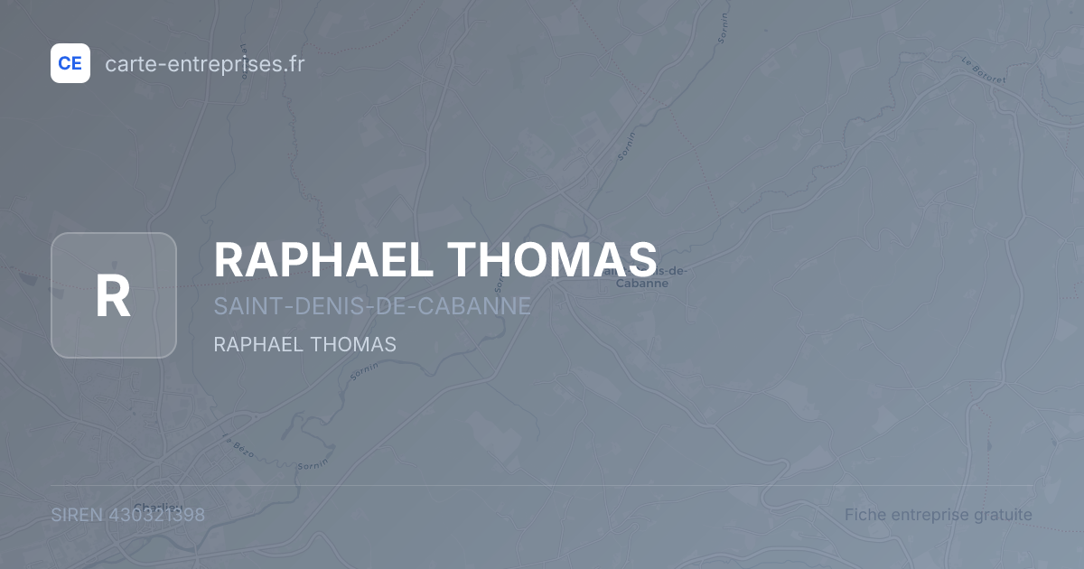 RAPHAEL THOMAS — 430321398 — fiche entreprise
