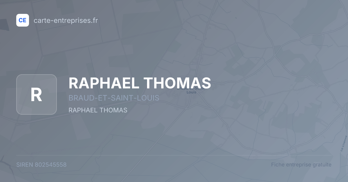 RAPHAEL THOMAS — 802545558 — fiche entreprise